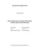 Phát triển bền vững làng nghề truyền thống  ở huyện thiệu hóa, tỉnh thanh hoá 