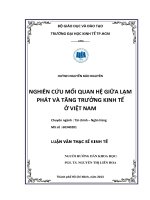 Nghiên cứu mối quan hệ giữa lạm phát và tăng trưởng kinh tế ở việt nam 