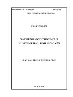 Xây dựng nông thôn mới ở huyện mỹ hào, tỉnh hưng yên 