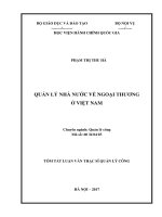 Quản lý nhà nước về ngoại thương ở việt nam (tóm tắt) 