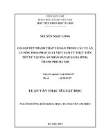 Giải quyết tranh chấp tài sản trong các vụ án ly hôn theo pháp luật việt nam từ thực tiễn xét xử của tòa án nhân dân quận ba đình