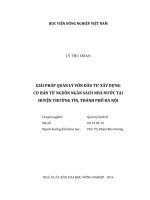 giải pháp quản lý vốn đầu tư xây dựng  cơ bản từ nguồn ngân sách nhà nước tại  huyện thường tín, thành phố hà nội 