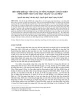 BĐKH với nông nghiệp việt nam thực trạng và giải pháp
