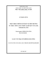 Thực hiện chính sách bảo vệ môi trường từ thực tiễn làng nghề tại huyện văn lâm, tỉnh hưng yên 