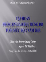 Tập Huấn Phổ Cập Giáo Dục Đúng Độ Tuổi Mức Độ 2 Năm 2015