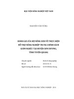 Đánh giá của hộ nông dân về thực hiện hỗ trợ nông nghiệp trong chính sách giảm nghèo tại huyện sơn dương,tỉnh tuyên quang 