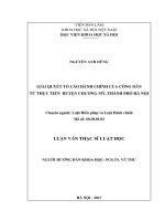 Giải quyết tố cáo hành chính của công dân từ thực tiễn huyện chương mỹ, thành phố hà nội 