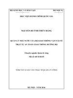 Quản lý nhà nước của bộ giao thông vận tải về trật tự an toàn giao thông đường bộ (tt) 