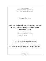 Thưc hiện chính sách thi đua, khen thưởng từ thực tiễn ở viện hàn lâm khoa học xã hội việt nam