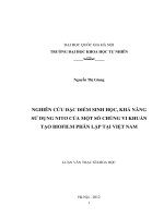 Nghiên cứu đặc điểm sinh học, khả năng sử dụng nitơ của một số chủng vi khuẩn tạo biofilm phân lập tại việt nam 