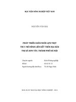 phát triển chăn nuôi lợn thịt  theo mô hình liên kết trên địa bàn  thị xã sơn tây, thành phố hà nội 