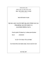 Tội mua bán người trên địa bàn tỉnh lào cai  tình hình, nguyên nhân và giải pháp phòng ngừa 