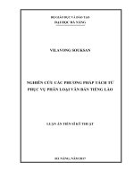 Nghiên cứu các phương pháp tách từ phục vụ phân loại văn bản tiếng lào 