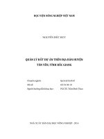 quản lý đất dự án trên địa bàn huyện  tân yên, tỉnh bắc giang 