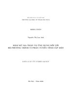 Hàm mũ ma trận và ứng dụng với hệ phương trình vi phân tuyến tính cấp một (Khóa luận tốt nghiệp)