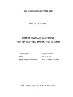 Quản lý ngân sách xã, phường  trên địa bàn thị xã từ sơn, tỉnh bắc ninh 