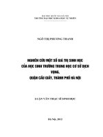 Nghiên cứu một số giá trị sinh học của học sinh trường trung học cơ sở dịch vọng, quận cầu giấy, thành phố hà nội  