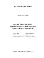 giải pháp tăng cường quản lý  hệ thống đường giao thông nông thôn  ở huyện nam sách tỉnh hải dương 