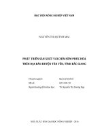 phát triển sản xuất vải chín sớm phúc hòa  trên địa bàn huyện tân yên, tỉnh bắc giang 