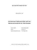 Giải pháp phát triển nuôi trồng thủy sản  trên địa bàn huyện mỹ lộc, tỉnh nam định 