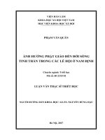 Ảnh hưởng phật giáo đến đời sống tinh thần trong các lễ hội ở nam định 