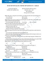 Đề thi thử THPT QG năm 2017 lần 2 môn Sinh học trường THPT Quỳnh Lưu 4 Nghệ An