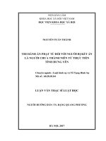 THAPT đối với người bị kết án là người chưa thành niên từ thực tiễn tỉnh hưng yên 