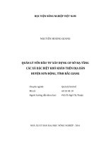 quản lý vốn đầu tư xây dựng cơ sở hạ tầng  các xã đặc biệt khó khăn trên địa bàn  huyện sơn động, tỉnh bắc giang 