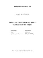 quản lý công trình thủy lợi trên địa bàn  huyện quỳ châu, tỉnh nghệ an 