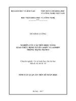 Nghiên cứu cải tiến hiệu năng giao thức định tuyến AODV và AOMDV trong mạng MANET (tt) 