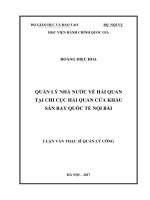 Quản lý nhà nước về hải quan tại chi cục hải quan cửa khẩu sân bay quốc tế nội bài 