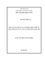 Chia tài sản chung của vợ chồng khi ly hôn từ thực tiễn xét xử của tòa án nhân dân tại hà nội