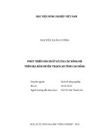 Phát triển sản xuất lê của các nông hộ  trên địa bàn huyện thạch an tỉnh cao bằng 