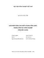 giải pháp nâng cao chất lượng công chức  trong lĩnh vực nông nghiệp  tỉnh bắc giang 
