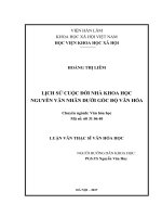 Lịch sử cuộc đời nhà khoa học nguyễn văn nhân dưới góc độ văn hóa
