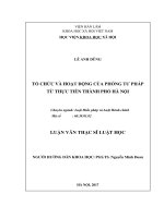 Tổ chức và hoạt động của phòng tư pháp từ thực tiễn thành phố hà nội 