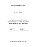 giải pháp giảm thiểu thiệt hại của  rủi ro thiên tai đến sản xuất nông nghiệp  trên địa bàn huyện sa pa, tỉnh lào cai 