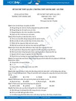 Đề thi thử THPT QG năm 2017 lần 1 môn Sinh học trường THPT Hương Khê Hà Tĩnh