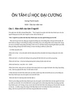 ĐỀ CƯƠNG MÔN TÂM LÍ HỌC ĐẠI CƯƠNG