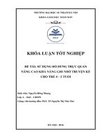 KHÓA LUẬN TỐT NGHIỆP: SỬ DỤNG ĐỒ DÙNG TRỰC QUAN  NÂNG CAO KHẢ NĂNG GHI NHỚ TRUYỆN KỂ  CHO TRẺ 4 – 5 TUỔI