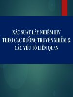 Xác suất lây nhiễm HIV theo các đường truyền nhiễm và các yếu tố liên quan