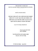 Mối quan hệ giữa đặc điểm doanh nghiệp niêm yết và mức độ công bố thông tin trên báo cáo thường niên tại sàn chứng khoán thành phố hồ chí minh 