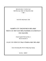 TÓM TẮT LUẬN VĂN:  NGHIÊN CỨU THÀNH PHẦN HÓA HỌC THÂN CÂY MƠ TAM THỂ (PAEDERIA SCANDENS) Ở  TÂY NGUYÊN