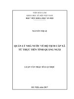 Quản lý nhà nước về hộ tịch cấp xã từ thực tiễn tỉnh quảng ngãi
