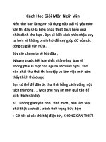 Cách học giỏi môn ngữ  văn
