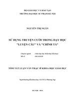 TÓM TẮT LUẬN VĂN THẠC SĨ KHOA HỌC GIÁO DỤC: SỬ DỤNG TRUYỆN CƯỜI TRONG DẠY HỌC LUYỆN CÂU VÀ CHÍNH TẢ