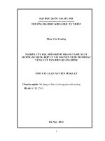 Nghiên cứu đặc điểm hình thành và đề xuất hướng sử dụng hợp lý tài nguyên nước dưới đất vùng cát ven biển quảng bình 