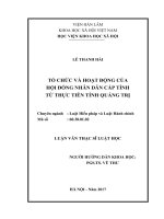 Tổ chức và hoạt động của HĐND cấp tỉnh từ thực tiễn tỉnh quảng trị