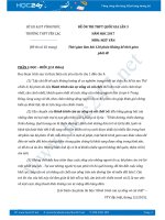 Đề thi thử THPT QG 2017 môn Vật Lý lần 1 Sở GDĐT Hà Nội có đáp án