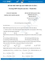 Đề thi thử THPT QG 2017 môn Vật Lý lần 1 trường Chuyên Lam Sơn Thanh Hóa có đáp án